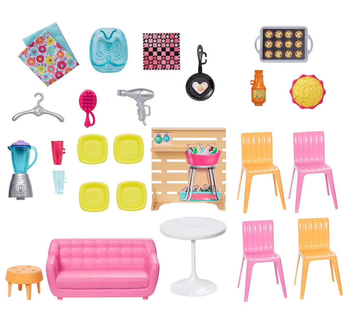 Barbie Malibu House 2-Story, 6-Room Dollhouse with Transformation Features and 25+ Accessories for Kids Ages 3 and Up