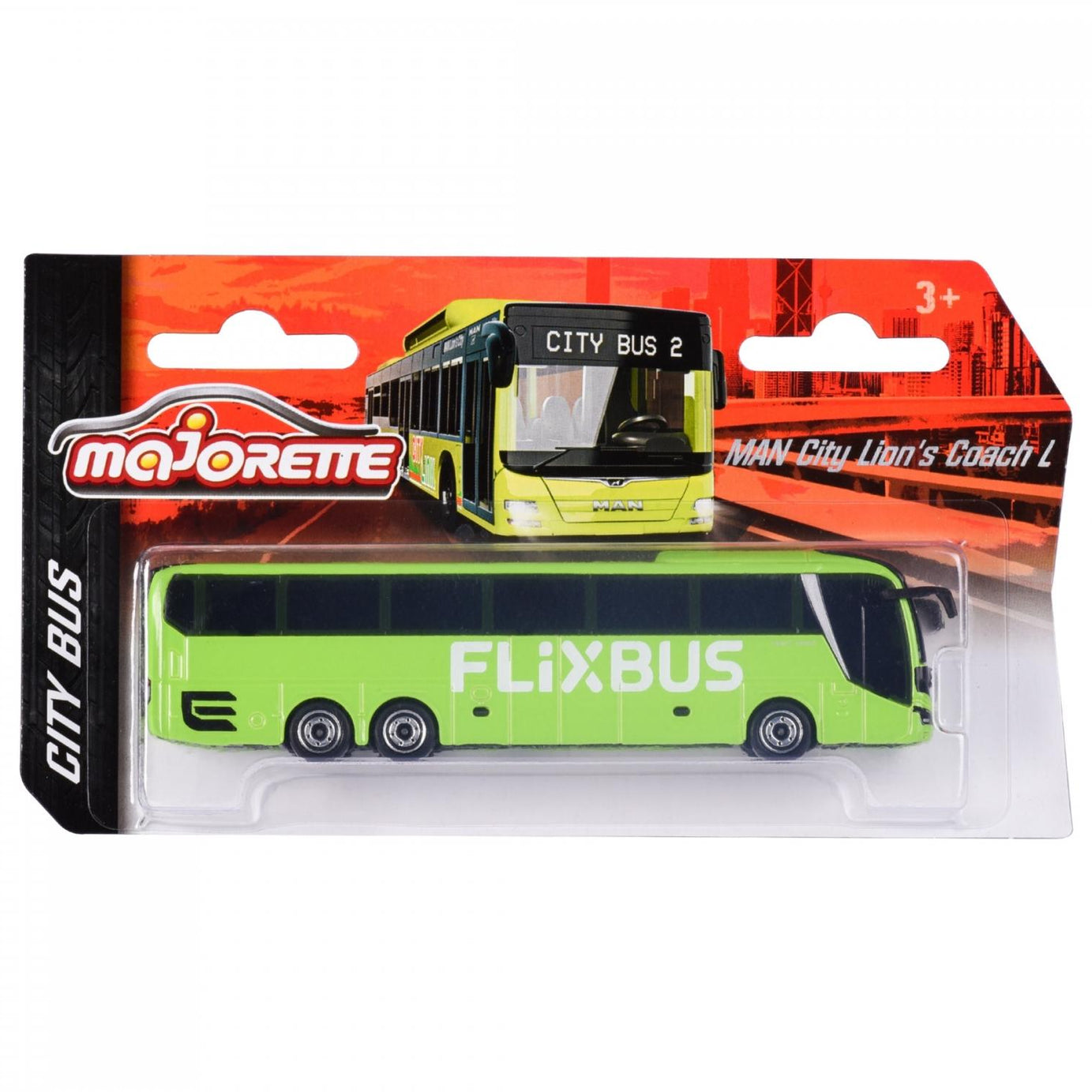 Majorette MAN City Bus Series - Lion’s City C & Lion’s Coach L | Die-Cast Model with Authentic Details | 1:110 Scale | Collector’s Edition | Free-Rolling Wheels