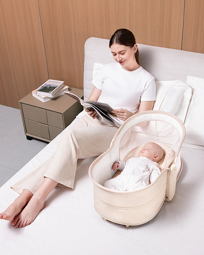 Mastela 4-in-1 Swing & Bassinet | Multi-Function Baby Cradle, Bedside Sleeper & Stationary Seat with Bluetooth & Melodies | 0-36 Months (Upto 15 Kg) | Minimee