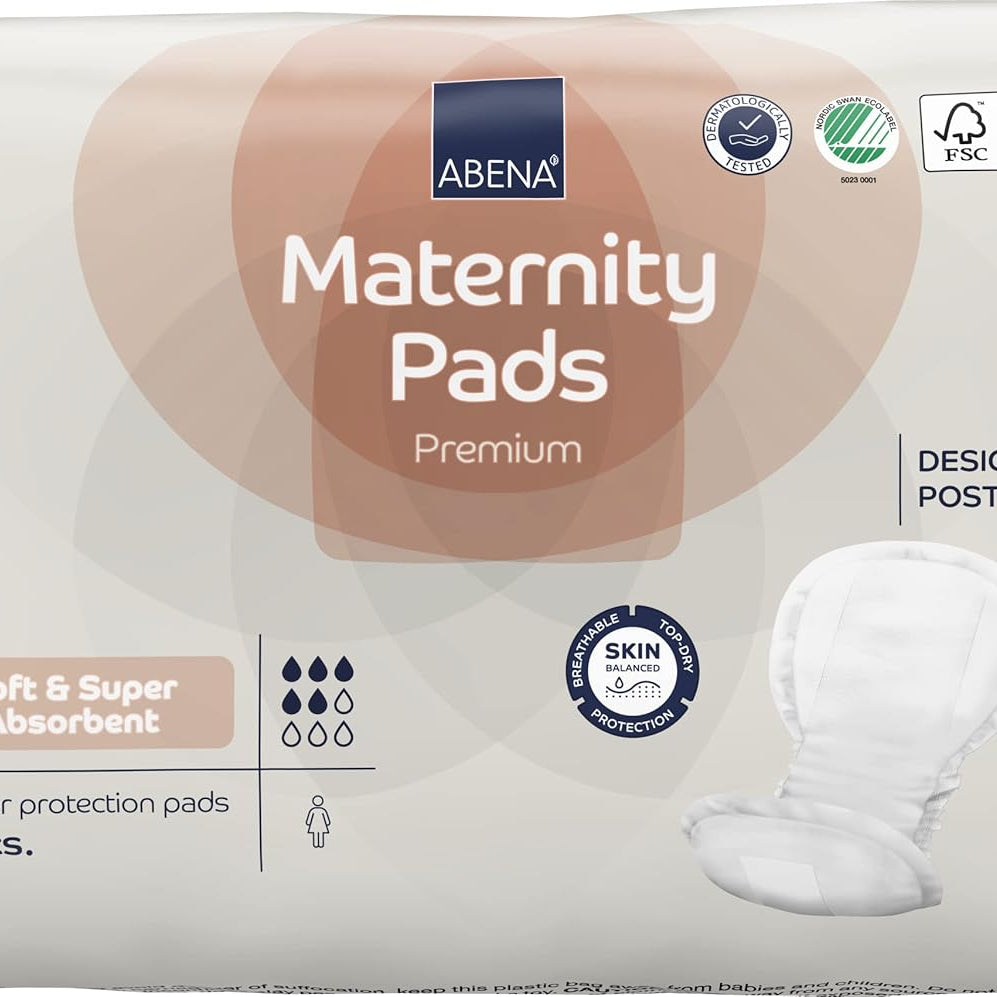 Abena Premium Maternity Pads for Women | Super Absorption & Breathable Postpartum Essentials | 15 Count