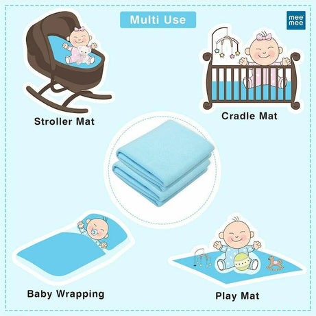 Mee Mee Total Dry & Breathable Waterproof Mattress Protector Sheet for Babies | Ultra Absorbent & Rash-Free Dry Mat for Newborns | Reusable Diaper-Free Night Sheet in Small, Medium, Large & XL Sizes | SUbject to Availability Color will be Provided