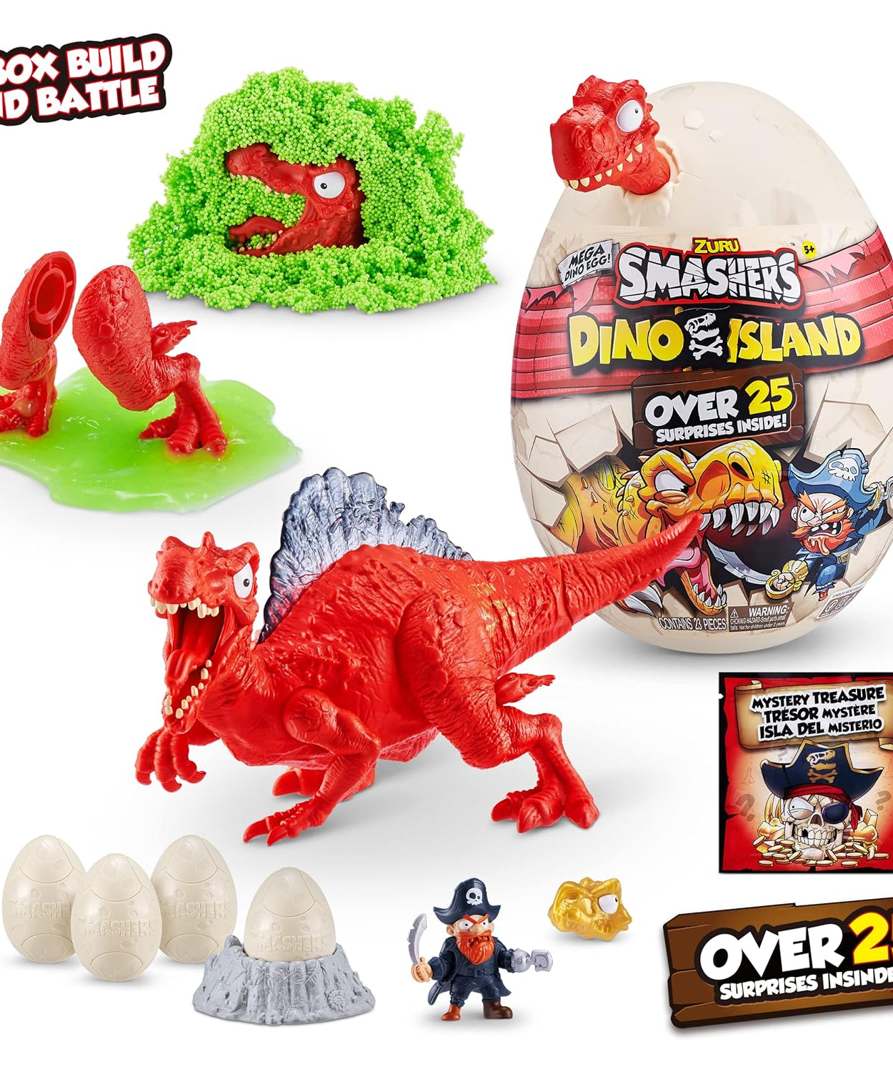 ZURU Smashers Dino Island Mega Dino Egg – 25+ Surprises, Dinosaur Toys for Kids, Includes Slime, Sand & More, Ages 5+ - MINIMEE KIDS