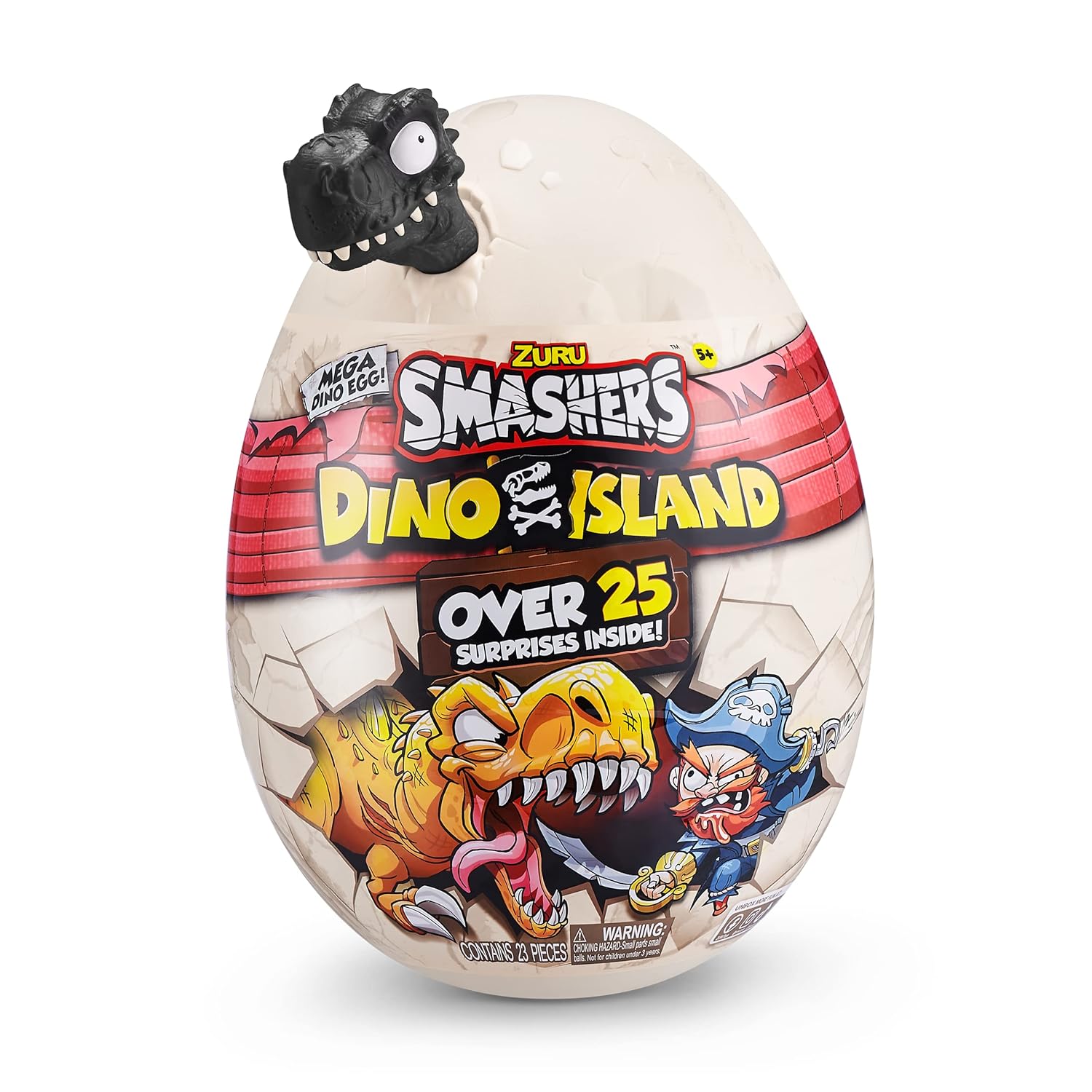 ZURU Smashers Dino Island Mega Dino Egg – 25+ Surprises, Dinosaur Toys for Kids, Includes Slime, Sand & More, Ages 5+