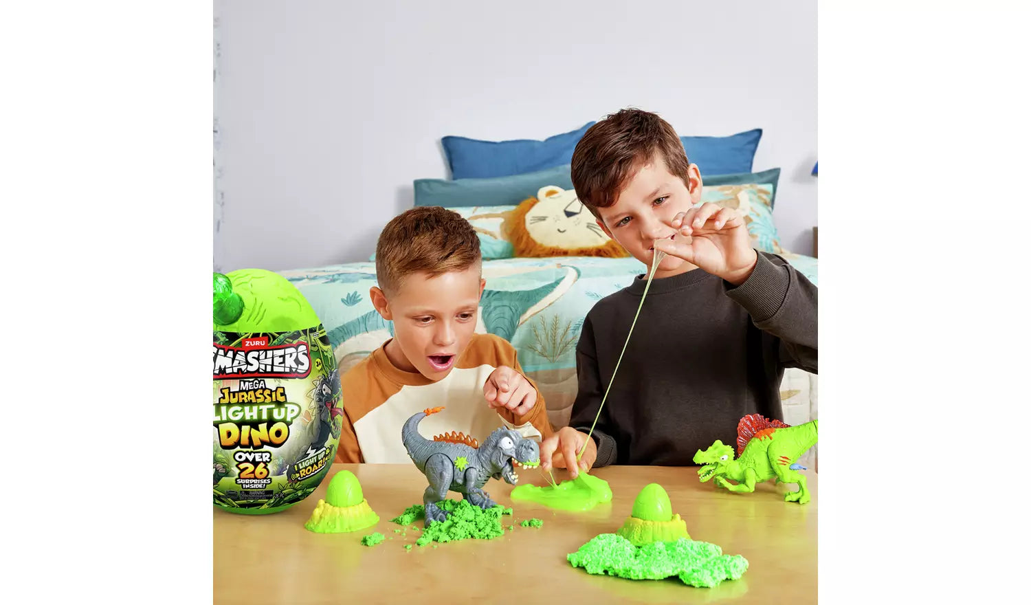 Zuru Smashers Mega Jurassic Light Up Dino Egg - 26 Surprises, Light Up & Roar Dino Fun for Kids Ages 5+