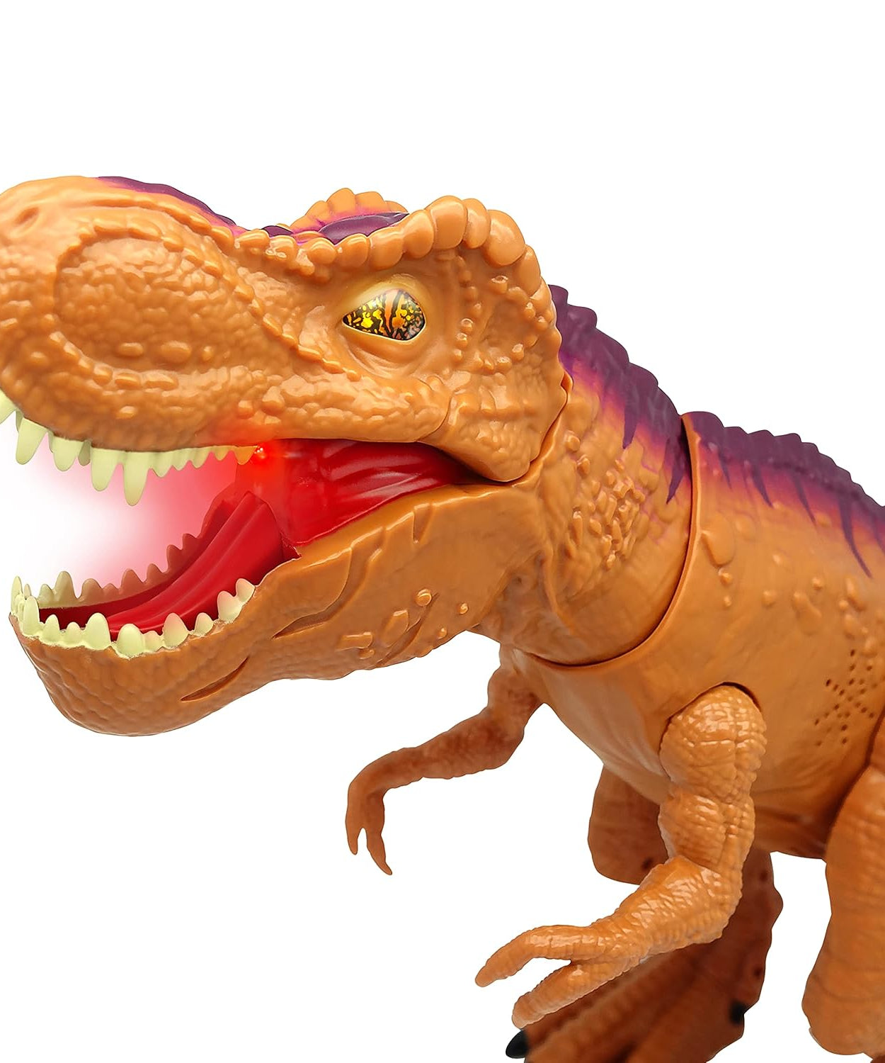 Dragon-i Toys Mighty Megasaur Twist and Bend Roaring T-Rex - Ferocious Roar, Biting Action, Light-Up Eyes & Mouth, Poseable Arms, Tail-Activated Head Movement
