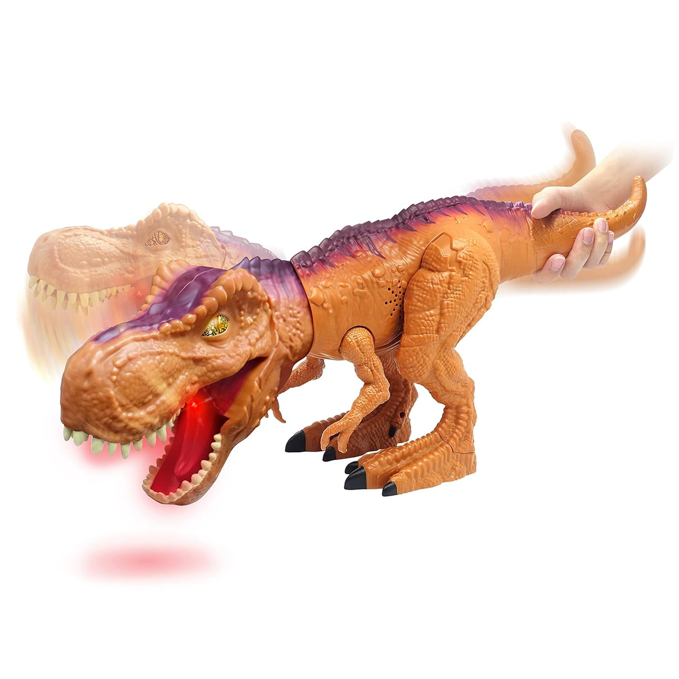 Dragon-i Toys Mighty Megasaur Twist and Bend Roaring T-Rex - Ferocious Roar, Biting Action, Light-Up Eyes & Mouth, Poseable Arms, Tail-Activated Head Movement