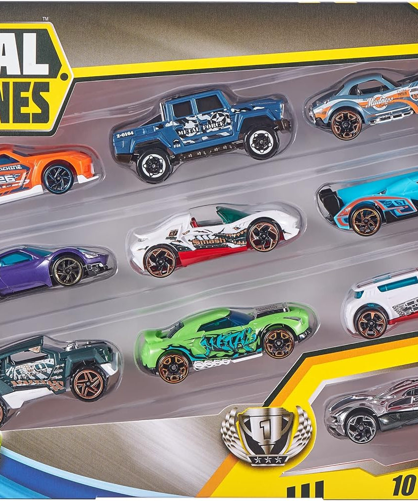 Zuru Metal Machines - 10 Pack Diecast Cars (Assorted - Images are for reference only same will not be come) 1:64 Scale, Collectible Cars for 3+ Years, Compatible with Metal Machines Playsets