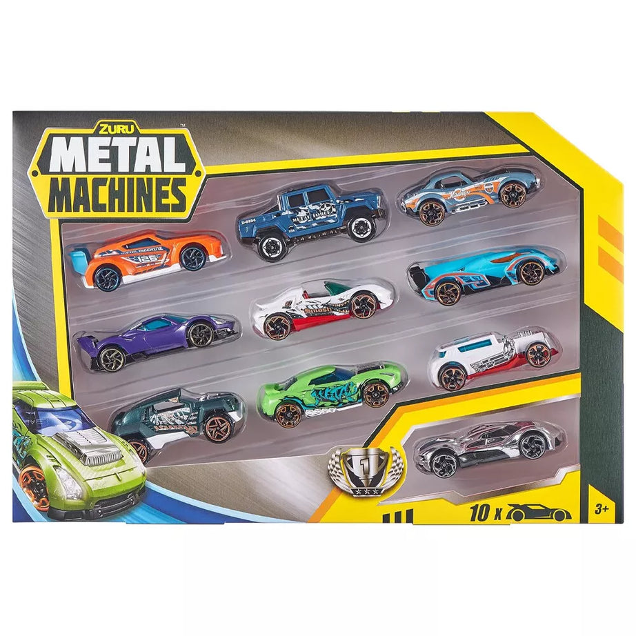 Zuru Metal Machines - 10 Pack Diecast Cars, 1:64 Scale, Collectible Cars for 3+ Years, Compatible with Metal Machines Playsets