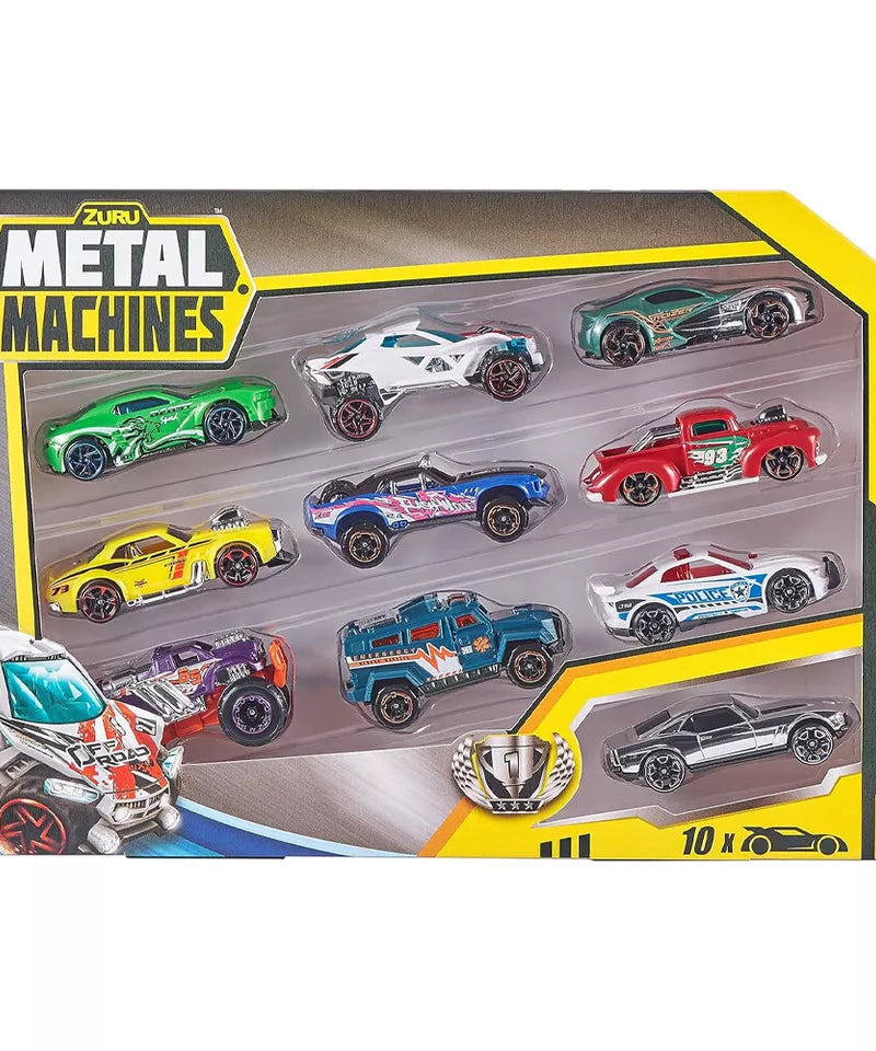 Zuru Metal Machines - 10 Pack Diecast Cars (Assorted - Images are for reference only same will not be come) 1:64 Scale, Collectible Cars for 3+ Years, Compatible with Metal Machines Playsets