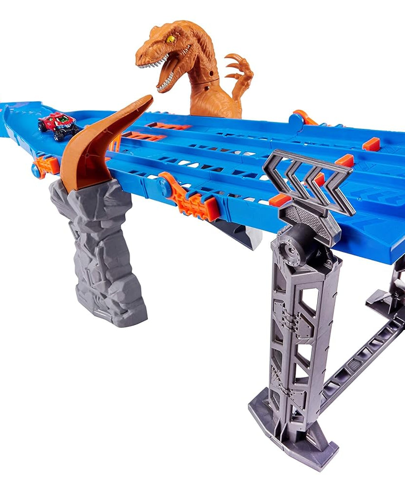 Zuru Metal Machines 4-Lane Raptor Attack Track Set with Hidden Ejectors and Exclusive Diecast Car, 1.2m/4ft Racing Track for Kids 4+ Years - MINIMEE KIDS