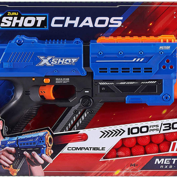 Zuru X-shot Chaos Meteor RXB-0060 | Pump-Action Blaster, 100 FPS, 30 Meters Per Second, Includes 12 Rounds