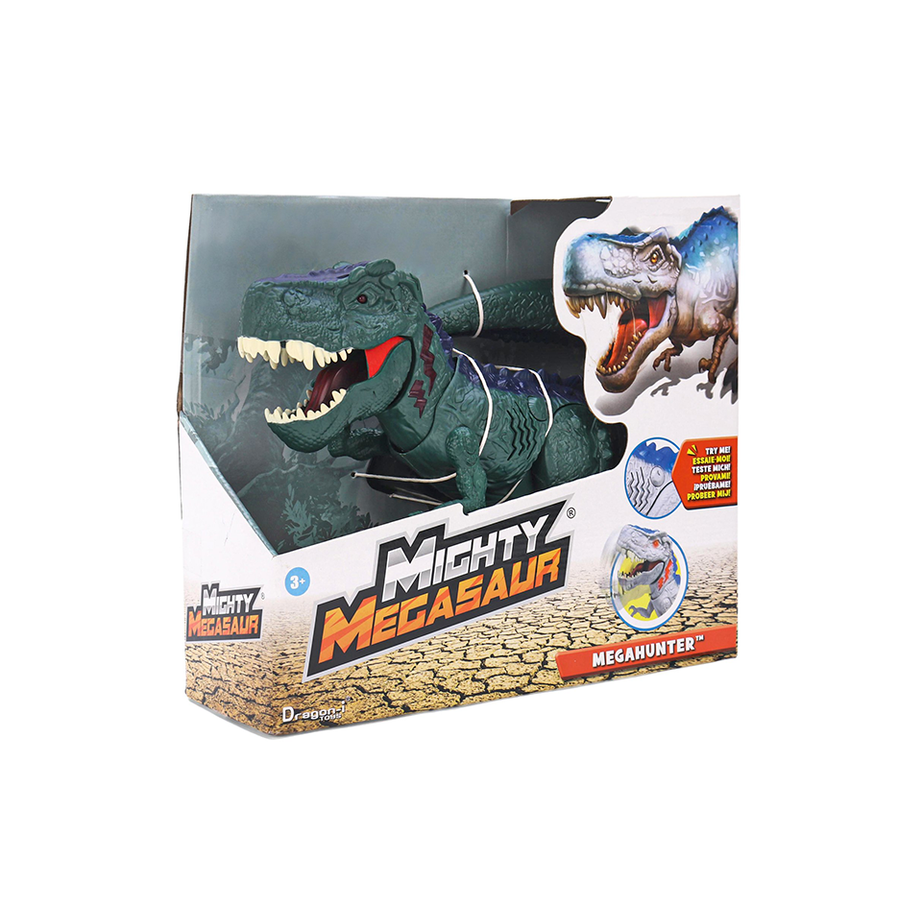 Dragon-i Toys Mighty Megasaur Megahunter Battery Operated T-Rex: Walking, Roaring, and Light-Up Features