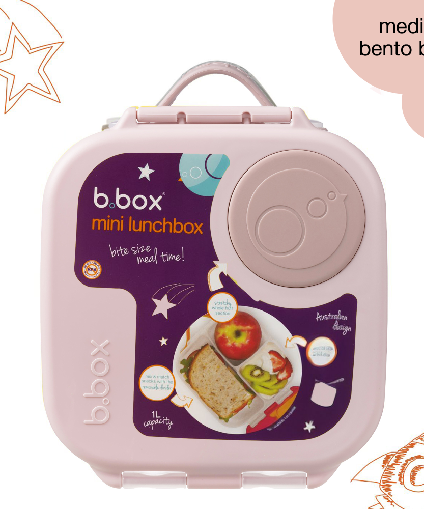 B.Box Mini Lunch Box 1L for Kids (3y+) | Leak-Proof 2-Compartment Lunchbox with Stretchy Flexi Fruit Holder & Adjustable Divider | BPA-Free & Freezer Safe | Assorted Colors - MINIMEE KIDS