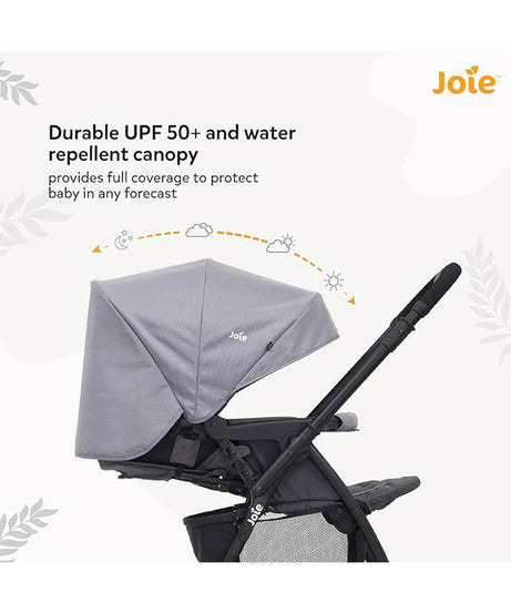 Joie Mirus Compact Stroller - Dark Pewter | From Newborn to 3 Years (Up to 15kg) | With Reversible Handle Lightweight and Versatile - MINIMEE KIDS
