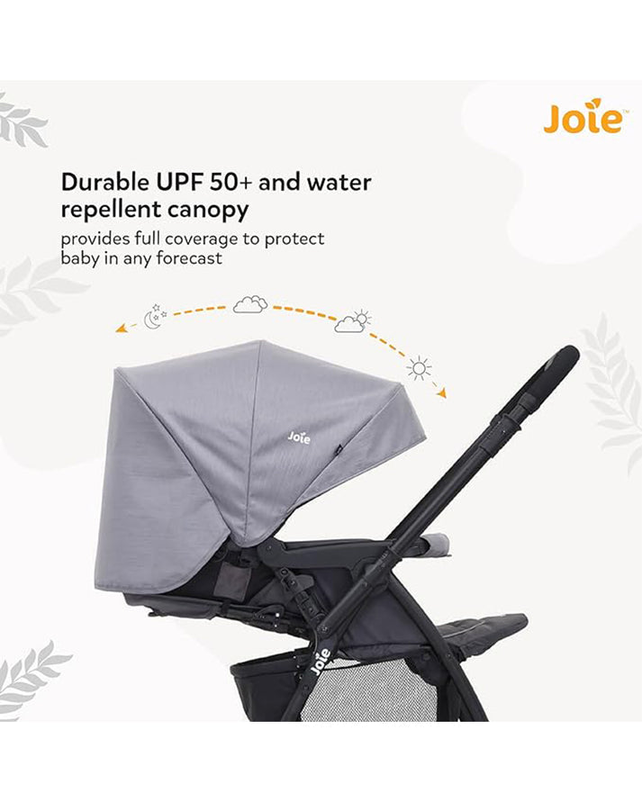 Joie Mirus Compact Stroller - Dark Pewter | From Newborn to 3 Years (Up to 15kg) | With Reversible Handle Lightweight and Versatile - MINIMEE KIDS