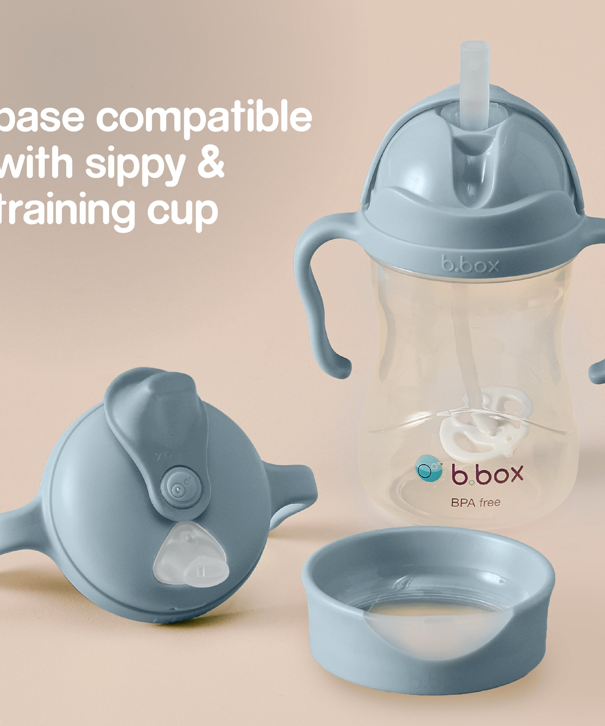 B.Box Soft Spout Cup (240ml) | Ultra-Gentle Silicone Transition Cup for Babies (4m+) | Ergonomic Easy-Grip Handles & Hygienic Spout Cover | BPA-Free & Modular Design - MINIMEE KIDS