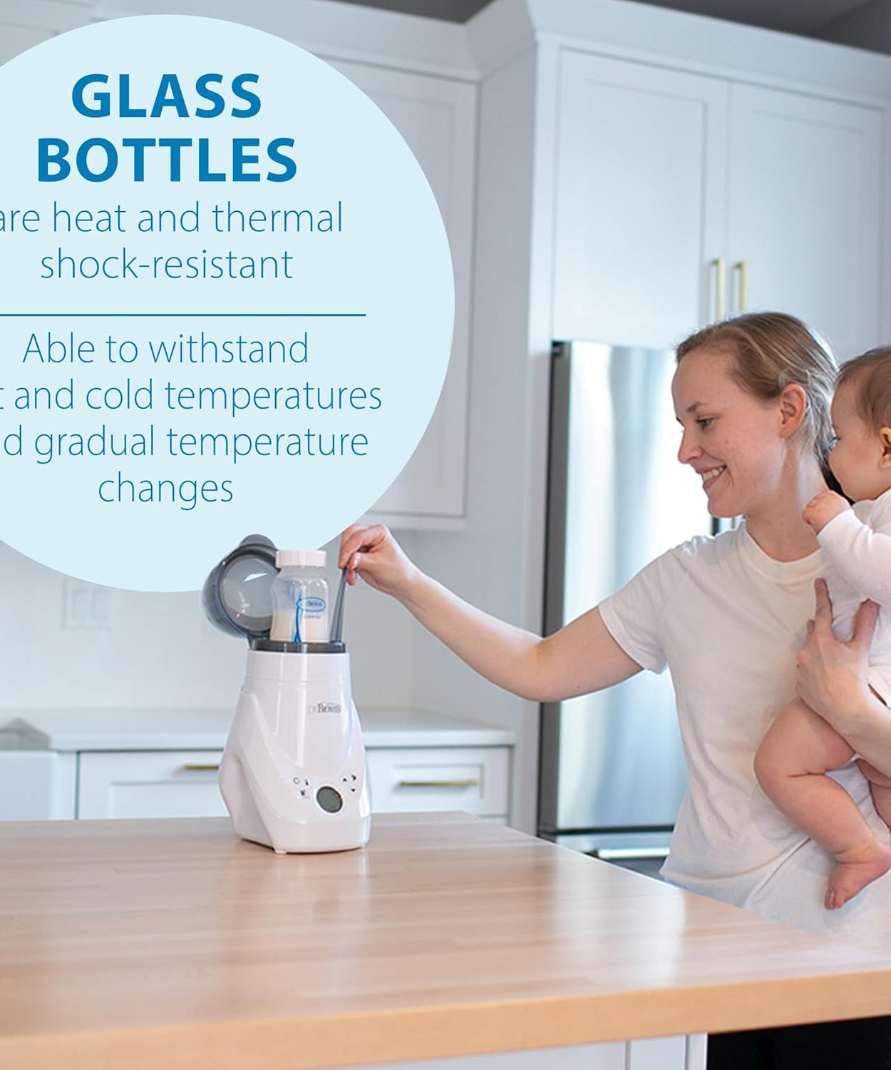 Dr. Brown’s Natural Flow Anti-Colic Options+ Wide-Neck Glass Baby Bottles 270ml (9 oz), 3-Pack | With Level 1 Slow Flow Nipple | 0M+ Newborn Feeding Bottle | Breastfeeding-Friendly, BPA-Free Glass Bottle