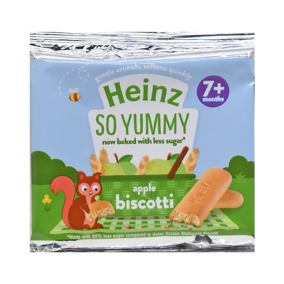 Heinz So Yummy Apple Biscotti for Babies 7+ Months – 60g Soft Baked Finger Food | Baby-Led Weaning Snack with Gentle Crunch | No Artificial Flavours or Preservatives