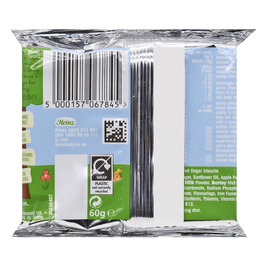 Heinz So Yummy Apple Biscotti for Babies 7+ Months – 60g Soft Baked Finger Food | Baby-Led Weaning Snack with Gentle Crunch | No Artificial Flavours or Preservatives