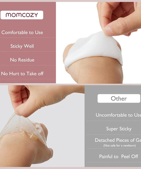 Momcozy Hydrogel Breast Pads with Lanolin – Cooling Relief for Sore and Cracked Nipples, Moisturizing and Repairing – Pack of 6