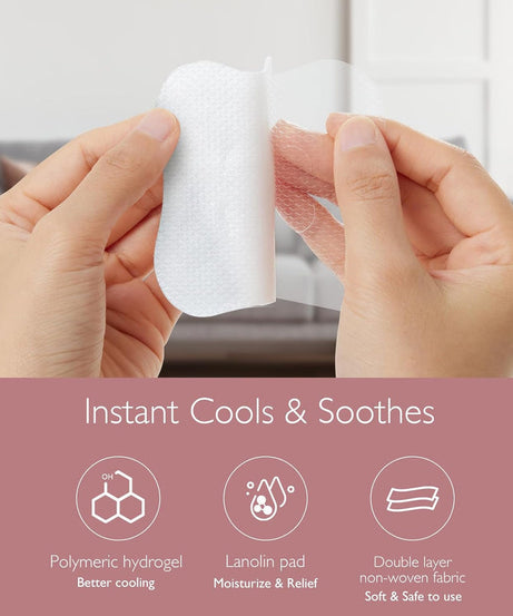 Momcozy Hydrogel Breast Pads with Lanolin – Cooling Relief for Sore and Cracked Nipples, Moisturizing and Repairing – Pack of 6