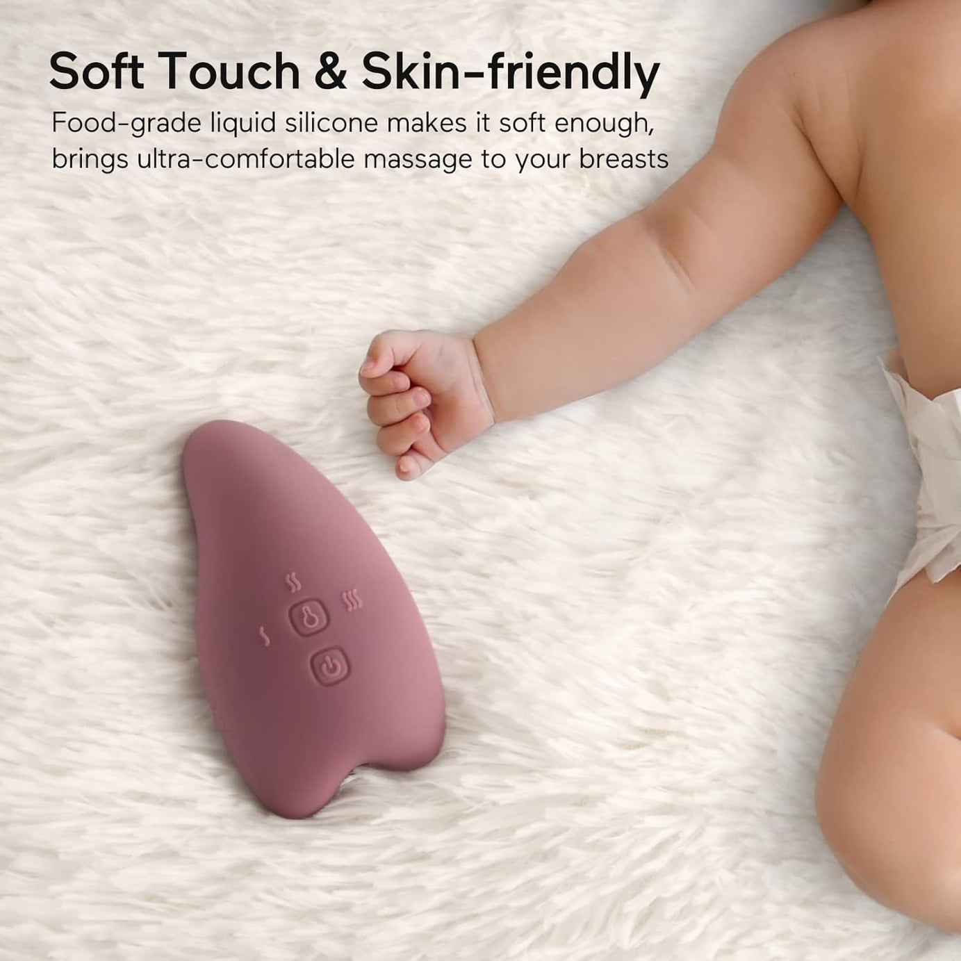 Momcozy I am Lactation Massager – 3 Modes, 2 Warming Functions, and 6 Intensity Levels for Pain Relief, Milk Flow Improvement, and Comfort During Breastfeeding