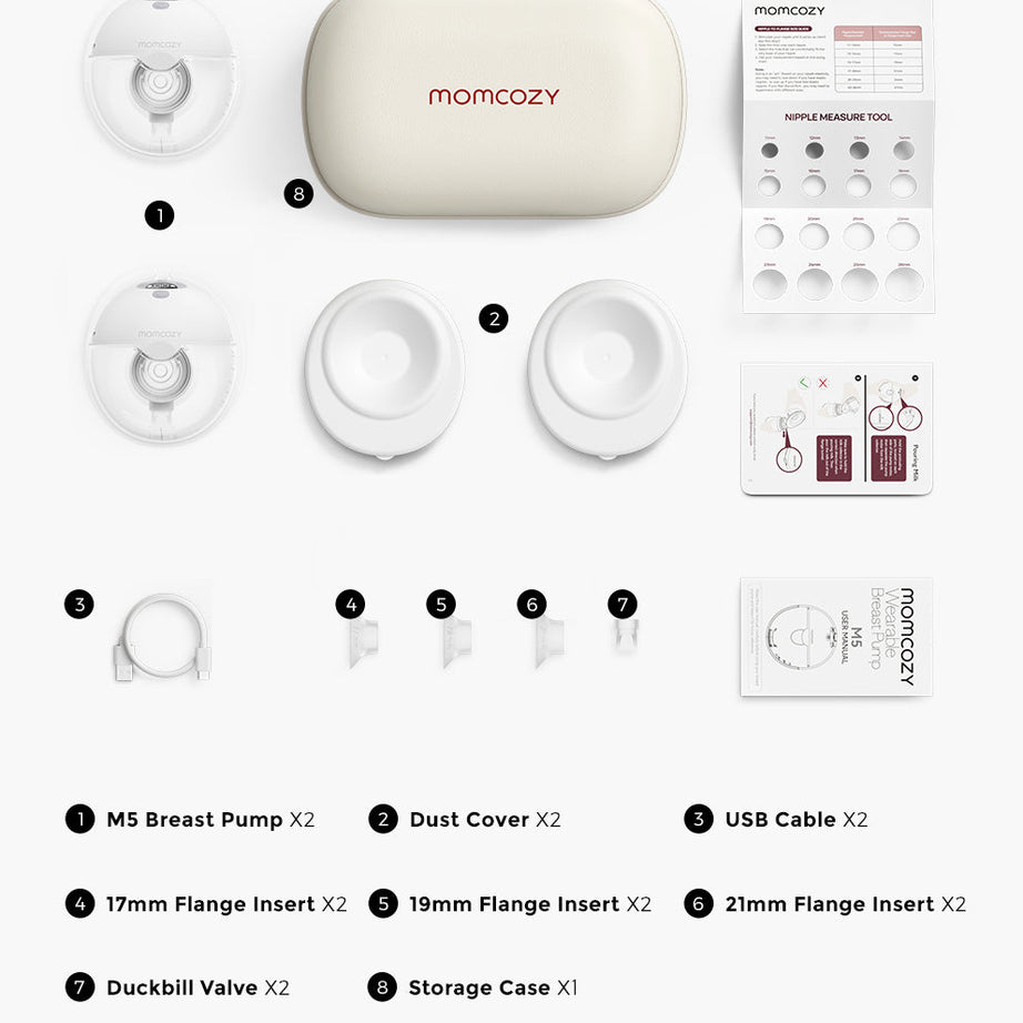 Momcozy M5 Wearable Breast Pump - 2 Pumps | Electric, Painless, Portable & Discreet Pumping Solution