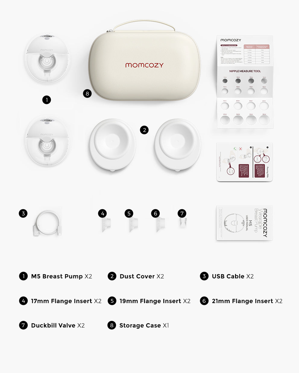 Momcozy M5 Wearable Breast Pump - 2 Pumps | Electric, Painless, Portable & Discreet Pumping Solution