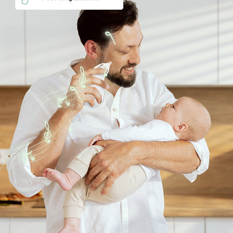 Momcozy I am Baby Nasal Aspirator BN02 with 65 Kpa Strong Suction, Self-Cleaning Function, Soothing Lullabies, Tricolor Light & BPA-Free Design for Gentle Baby Nose Care