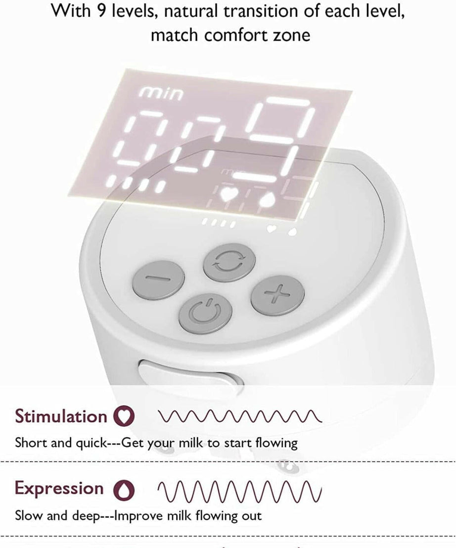 Momcozy S12 Pro Wearable Single Electric Breast Pump – Hands-Free, 24mm, White, Silent & Portable with 3 Modes, 9 Suction Levels, Leakproof Design, Rechargeable & BPA-Free - MINIMEE KIDS