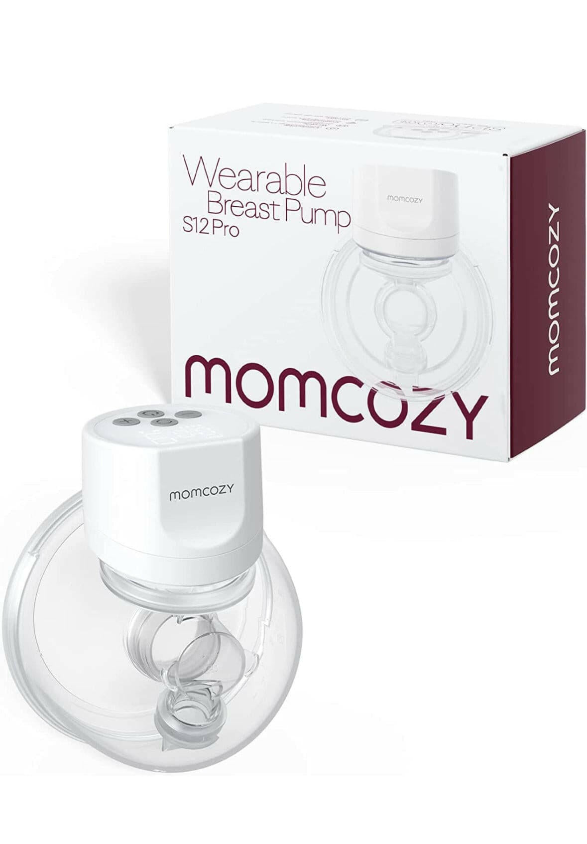 Momcozy S12 Pro Wearable Single Electric Breast Pump – Hands-Free, 24mm, White, Silent & Portable with 3 Modes, 9 Suction Levels, Leakproof Design, Rechargeable & BPA-Free