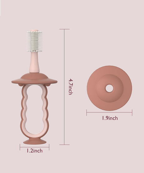 Momcozy 360° Silicone Ultra-Soft Toothbrush for 12+ Months – Gentle and Effective Oral Care for Babies - Color May Vary (As per Availability)