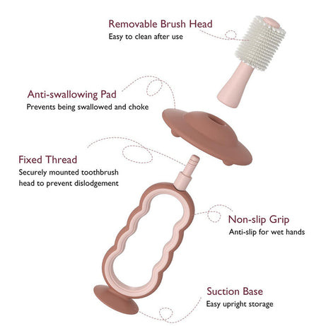 Momcozy 360° Silicone Ultra-Soft Toothbrush for 12+ Months – Gentle and Effective Oral Care for Babies - Color May Vary (As per Availability)