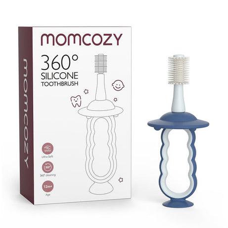 Momcozy 360° Silicone Ultra-Soft Toothbrush for 12+ Months – Gentle and Effective Oral Care for Babies - Color May Vary (As per Availability)