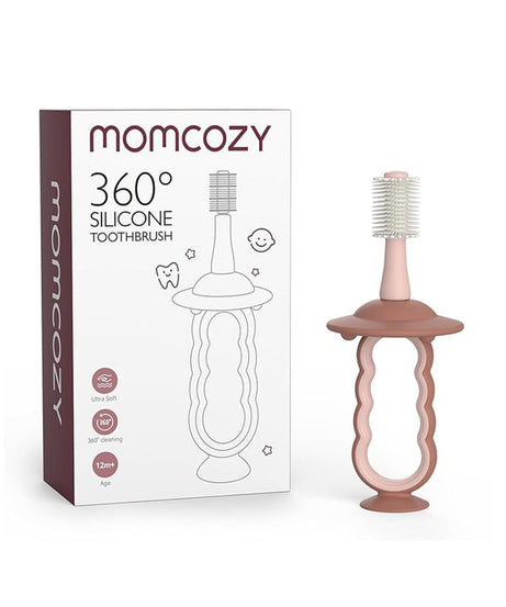 Momcozy 360° Silicone Ultra-Soft Toothbrush for 12+ Months – Gentle and Effective Oral Care for Babies - Color May Vary (As per Availability)