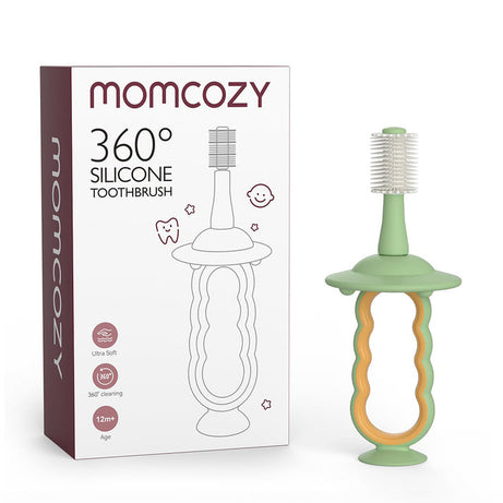 Momcozy 360° Silicone Ultra-Soft Toothbrush for 12+ Months – Gentle and Effective Oral Care for Babies - Color May Vary (As per Availability)