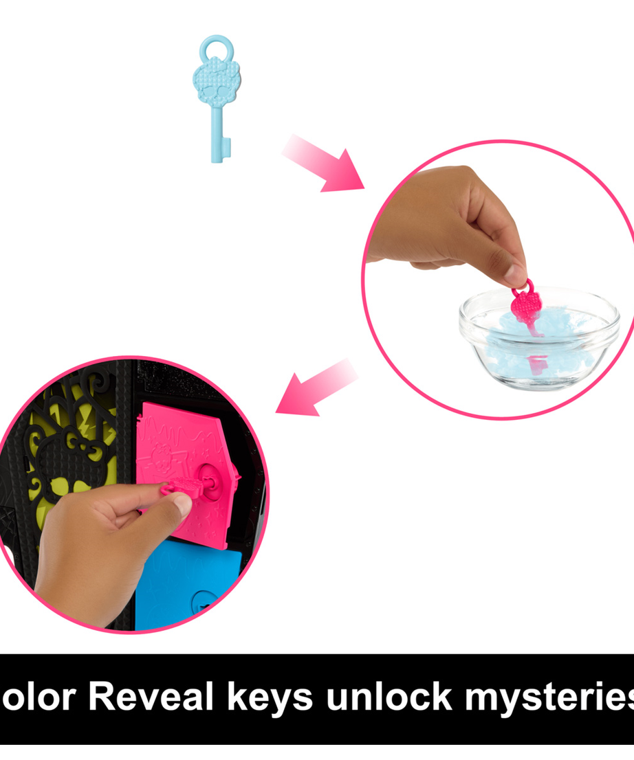 Monster High Skulltimate Secrets: Neon Frights Frankie Stein Doll Set | 125+ Looks, Glow-in-the-Dark Accessories & 19+ Surprises | Coffin Locker Storage for Kids Age 4+