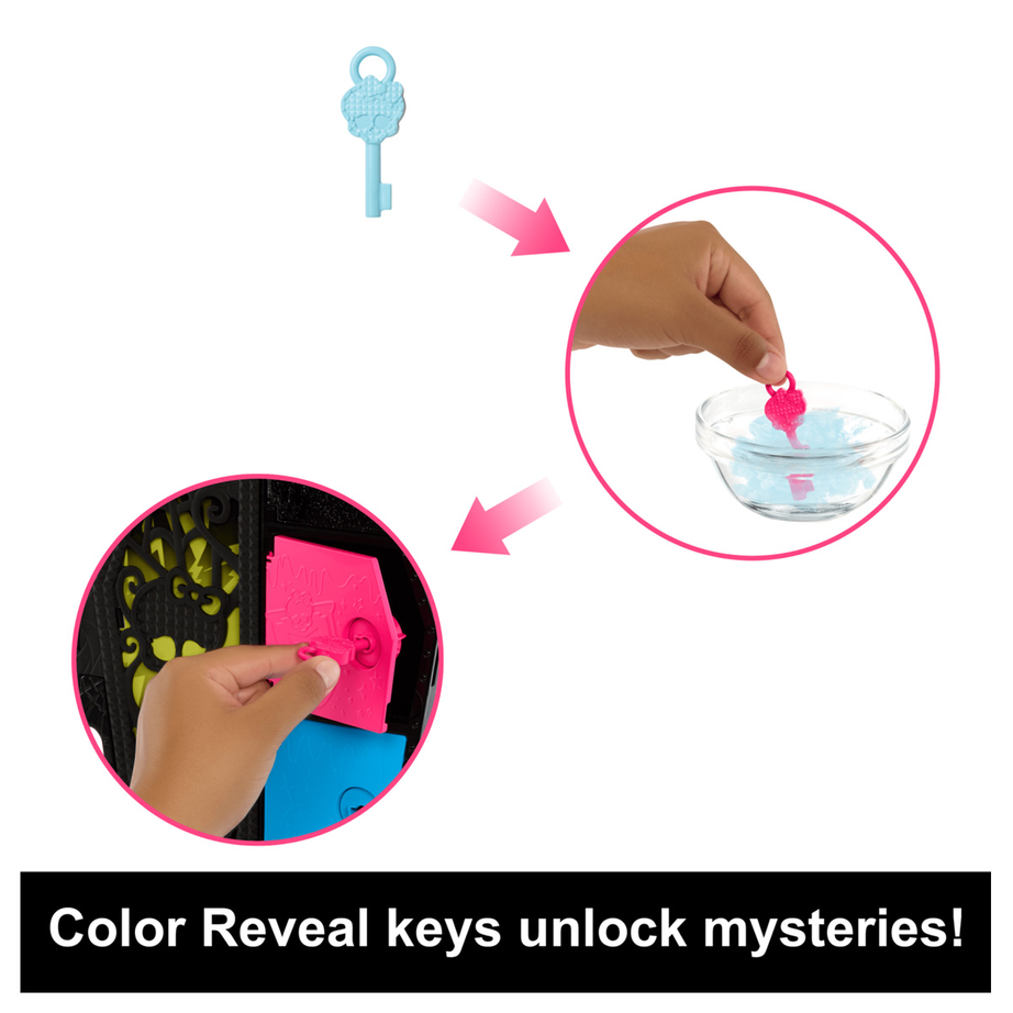 Monster High Skulltimate Secrets: Neon Frights Frankie Stein Doll Set | 125+ Looks, Glow-in-the-Dark Accessories & 19+ Surprises | Coffin Locker Storage for Kids Age 4+