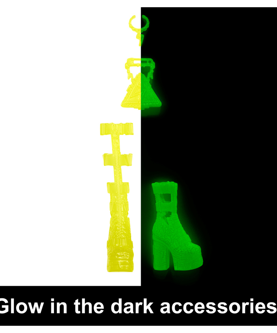 Monster High Skulltimate Secrets: Neon Frights Frankie Stein Doll Set | 125+ Looks, Glow-in-the-Dark Accessories & 19+ Surprises | Coffin Locker Storage for Kids Age 4+