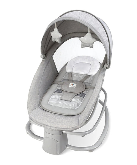 Mastela Baby Deluxe 4-in-1 Smart Swing & Rocker | Bluetooth & App Controlled Automatic Cradle | Birth to 36 Months (15kg) | 5 Swing Angles, Detachable Tray & Mosquito Net - MINIMEE KIDS