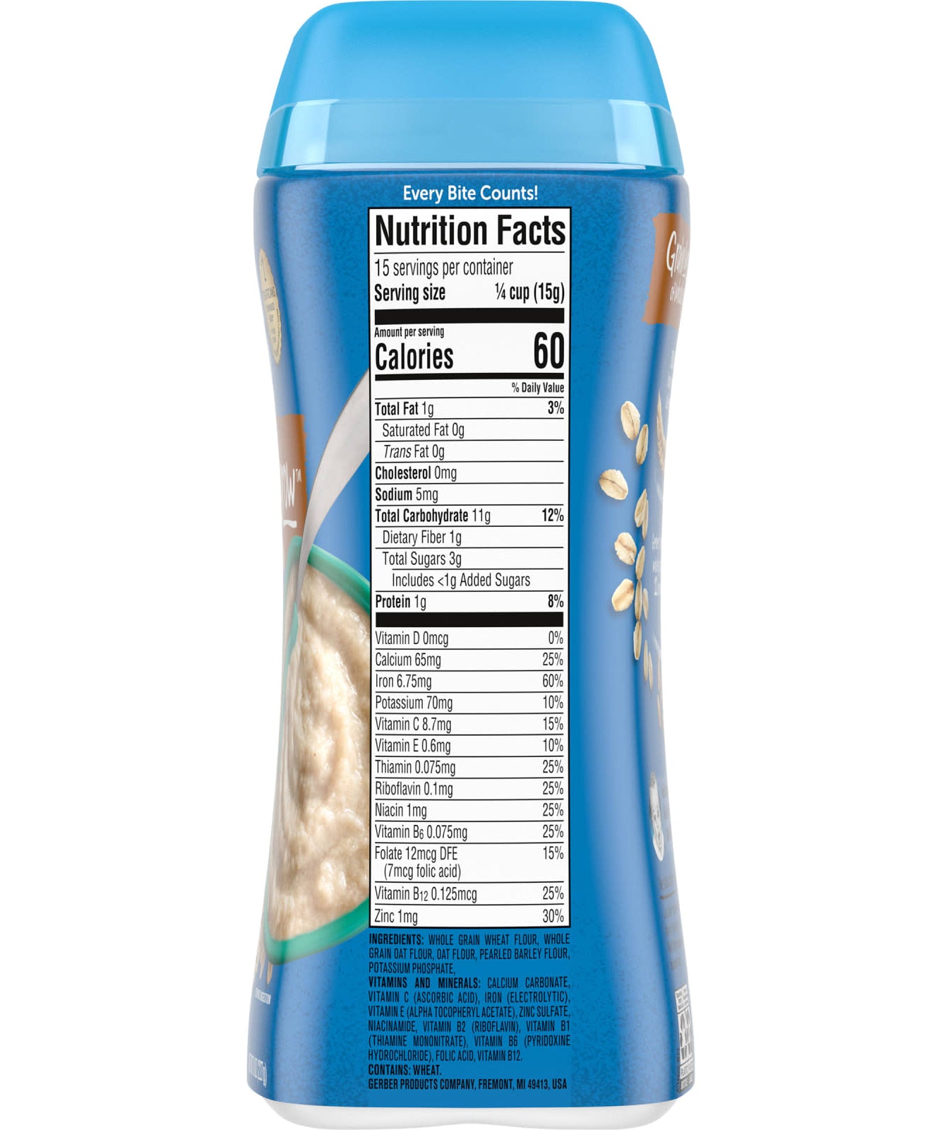 Gerber Multigrain Cereal - 227g | Gentle Grains Infant Cereal, Non-GMO, 60% DV Iron for Learning-Ability & 10g Whole Grains for Sitter Babies (6+ Months) - MINIMEE KIDS