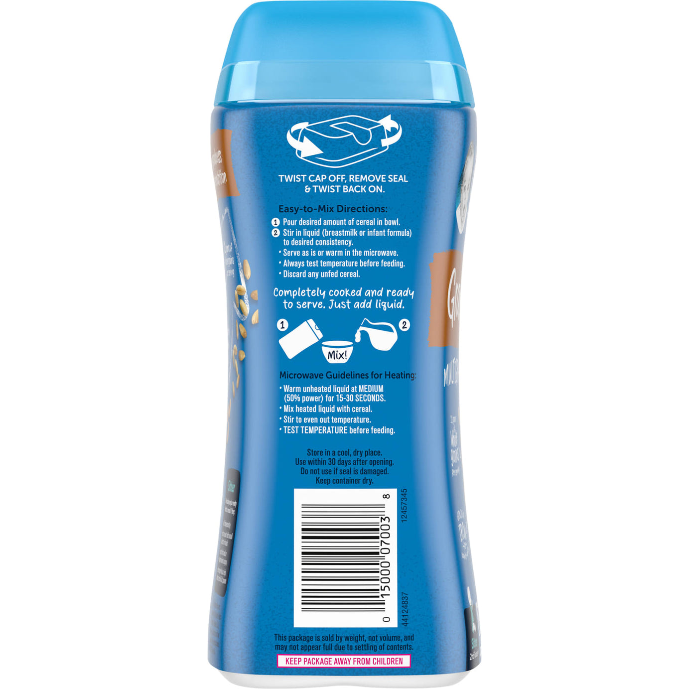 Gerber Grain & Grow Multigrain Cereal for Sitter Babies 2nd Foods | 227g | Pediatrician Recommended Infant Cereal | 11g Whole Grains | 60% DV Iron | Non-GMO & Kosher | BPA-Free Packaging