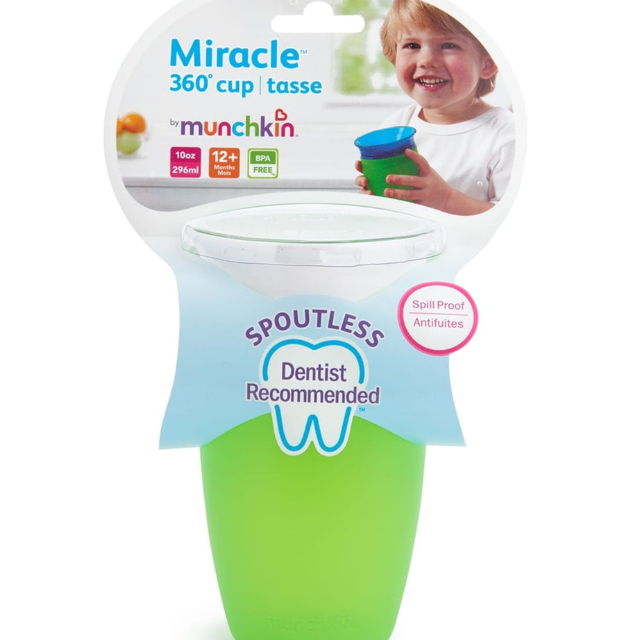 MUNCHKIN Miracle 360 Degree Spoutless Trainer Cup with Lid for 12+ Months - 296ml