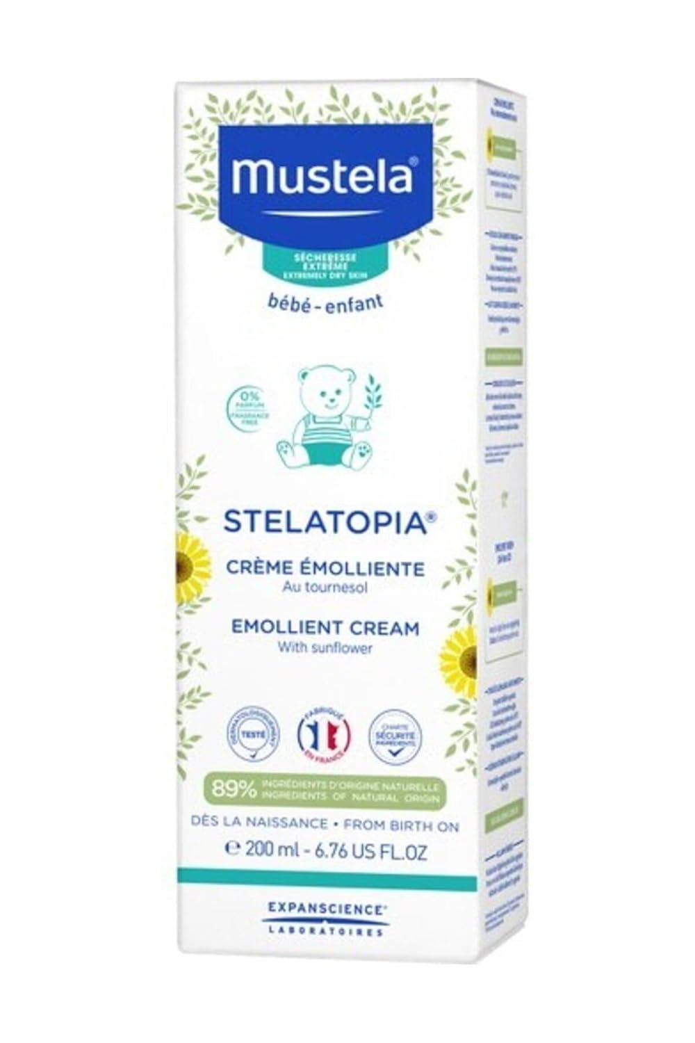 Mustela Stelatopia Emollient Baby Cream - with Natural Sunflower - 200ml