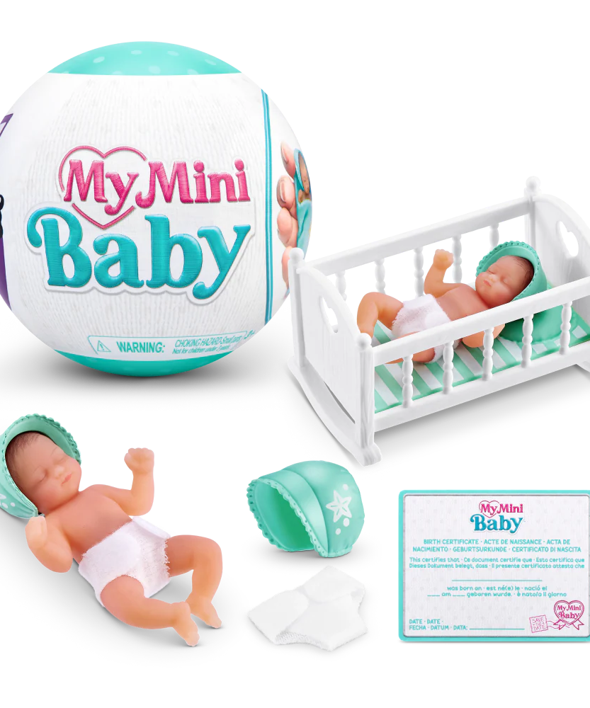 Zuru 5 Surprise My Mini Baby Series 1 | Mystery Capsule with 5 Surprises | Collectible Ultra-Realistic Miniature Baby Doll & Playset for Kids 3+