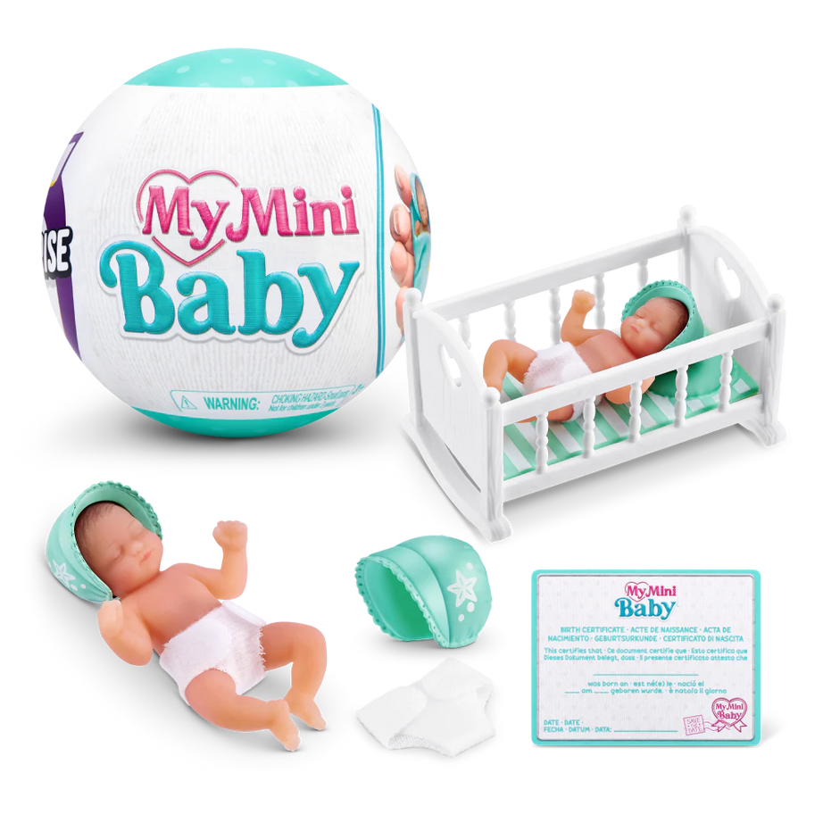 Zuru 5 Surprise My Mini Baby Series 1 | Mystery Capsule with 5 Surprises | Collectible Ultra-Realistic Miniature Baby Doll & Playset for Kids 3+