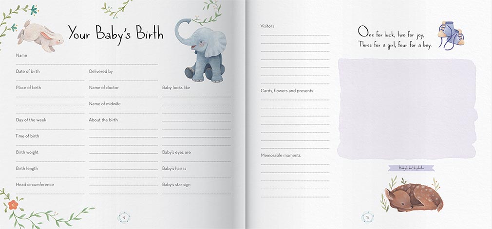 Hinkler My Baby Record Book with 24 Milestone Cards | Gender-Neutral Keepsake Memory Book with Photo Space & Nursery Rhymes | Baby’s First Year Tracker Gift