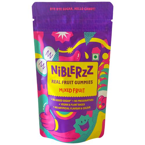 Niblerzz Real Fruit Gummies - Mixed Fruit Plant-Based No Added Sugar - 30g