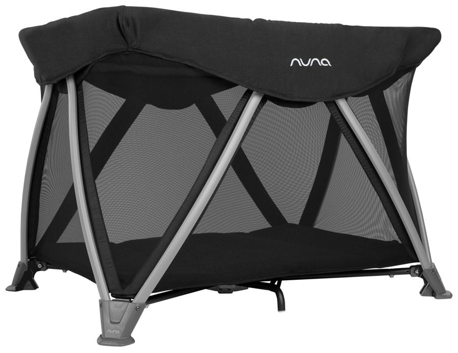 Nuna SENA Aire Playard with Zip Off Bassinet - Caviar | The Ultimate Travel Crib for Your Baby's Comfort