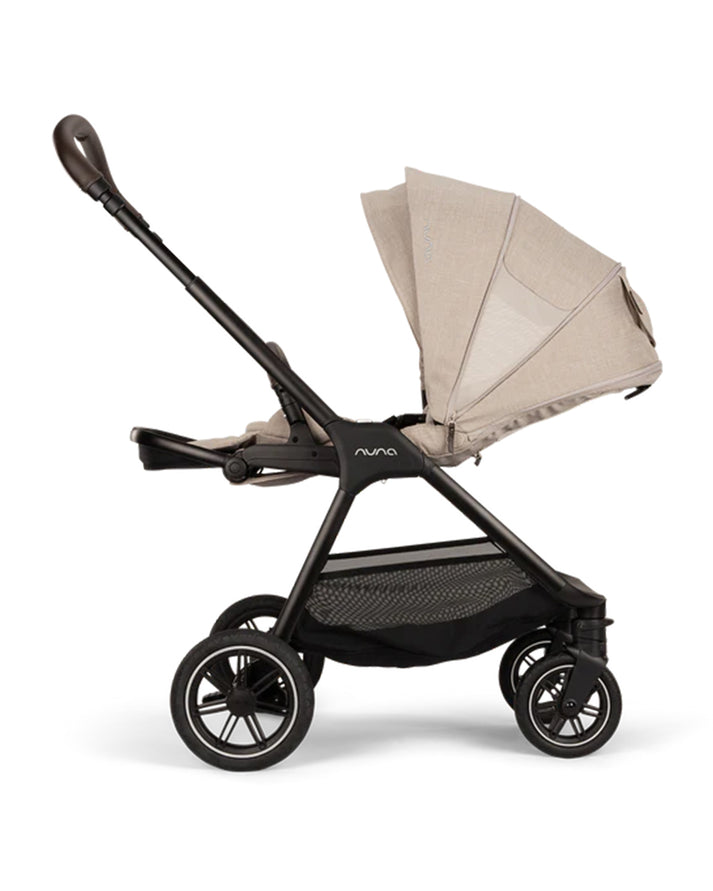 Nuna TRIV Next Baby Stroller | Spring Suspension Seat Technology, One Touch Braking System Pram for 0M+ (Up to 22kg) - Biscotti